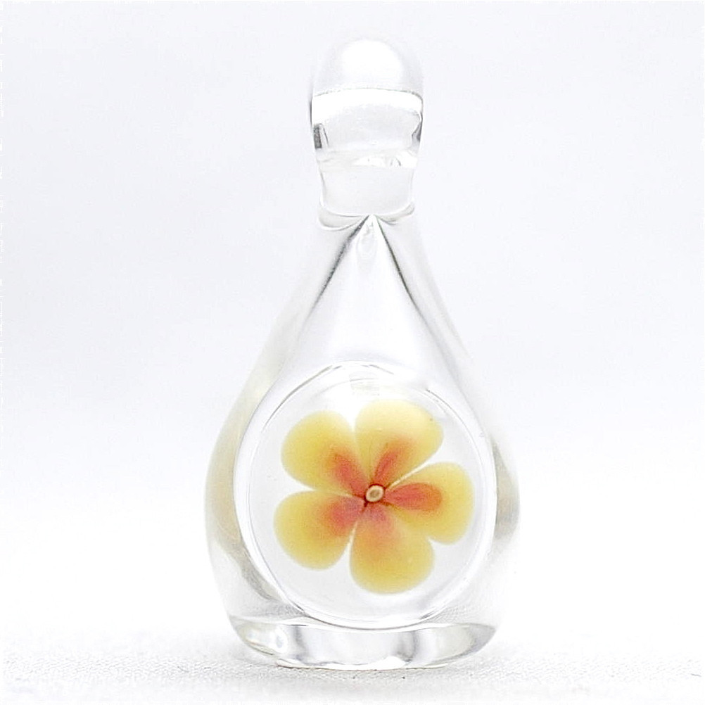 aromatherapy pendant, clear with flower sunrise