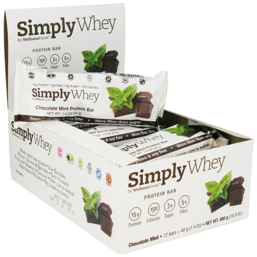 Chocolate Mint Simply Whey Bar- Box