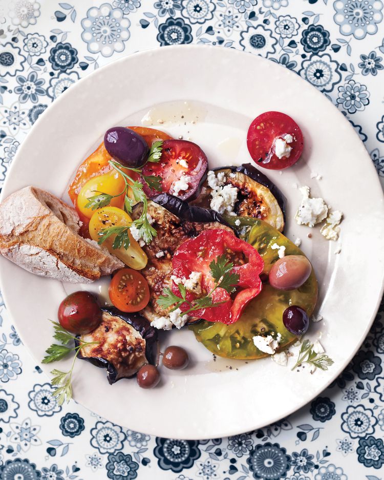 tomato eggplant and feta